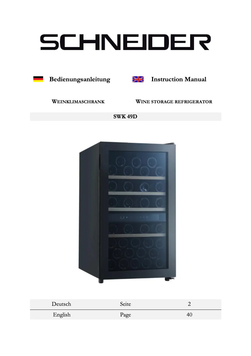 Page 1 de la notice Manuel utilisateur Schneider SWK 49D