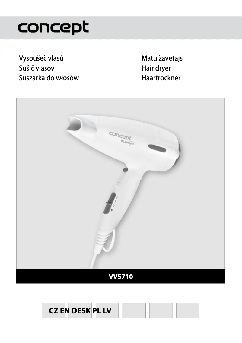 Page 1 de la notice Manuel utilisateur Concept VV-5710