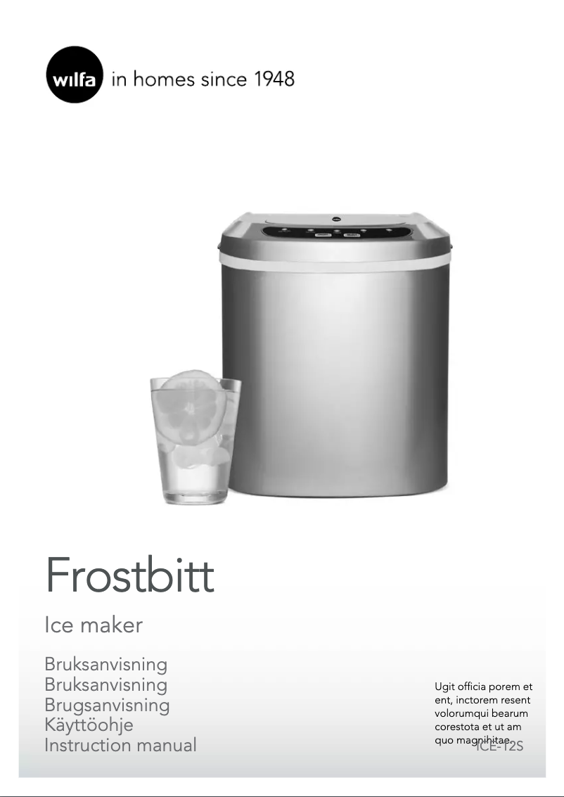 Page n°1 - Manuel utilisateur Wilfa ICE-125