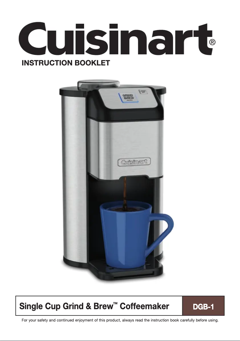 Page 1 de la notice Manuel utilisateur Cuisinart Grind & Brew DGB-1