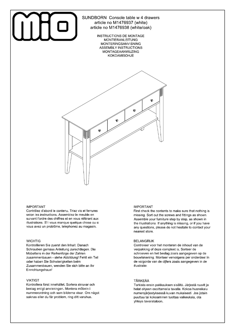 Image de la première page du manuel de l'appareil Sundborn