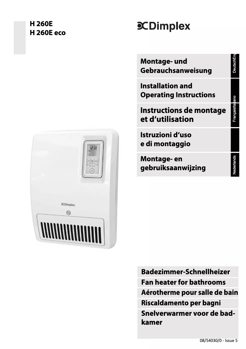 Imagen de la primera página del manual del dispositivo H 260E