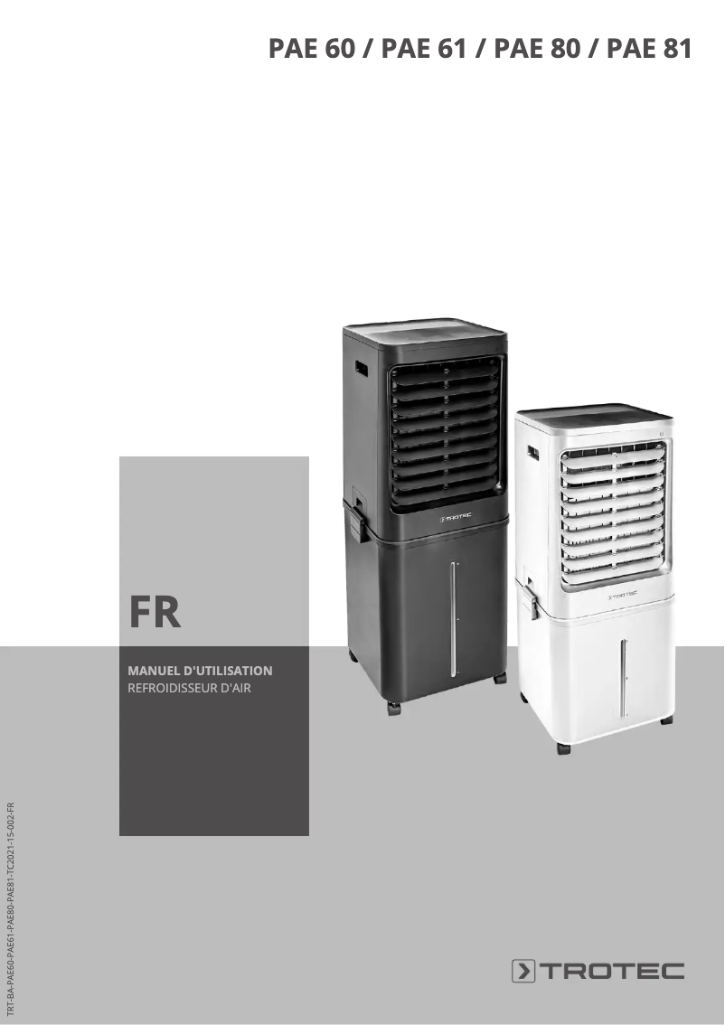 Page n°1 - Manuel utilisateur Trotec PAE 80