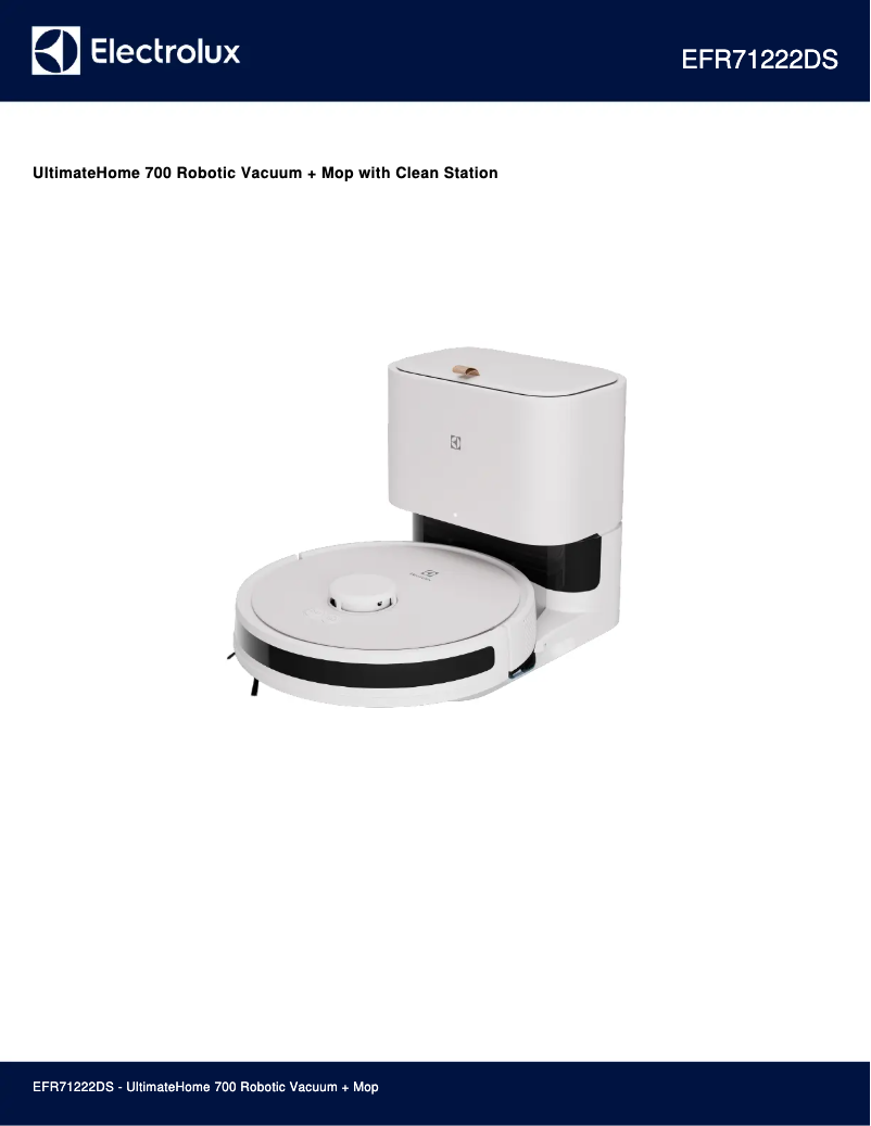 Page 1 de la notice Fiche technique Electrolux UltimateHome 700 EFR71222DS