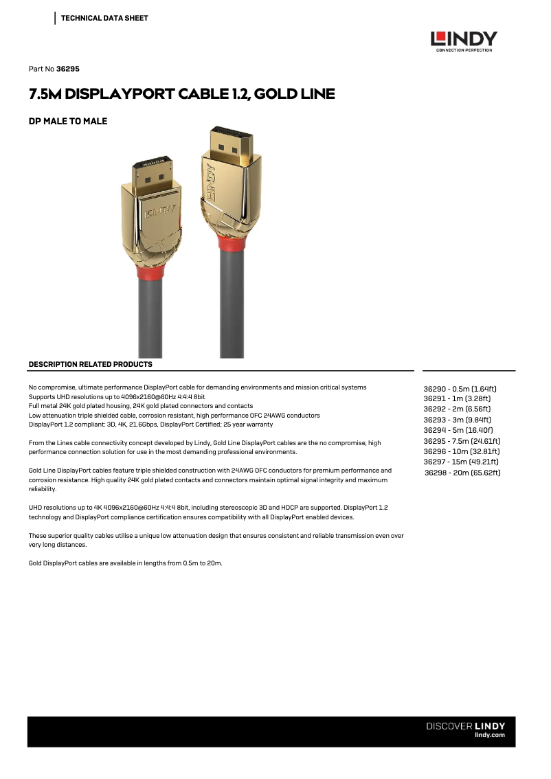 Page 1 de la notice Manuel utilisateur Lindy 36295