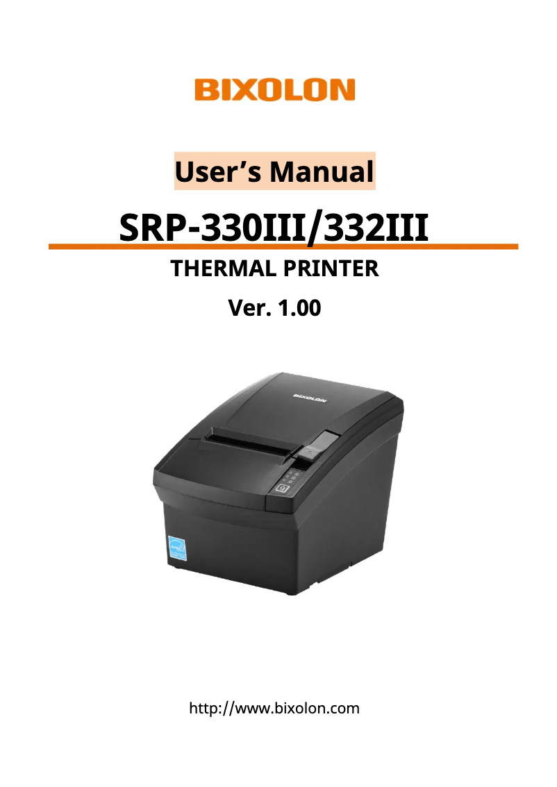 Page 1 de la notice Manuel utilisateur Bixolon SRP-330III