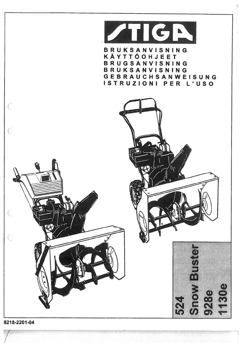 Page n°1 - Manuel utilisateur Stiga 524