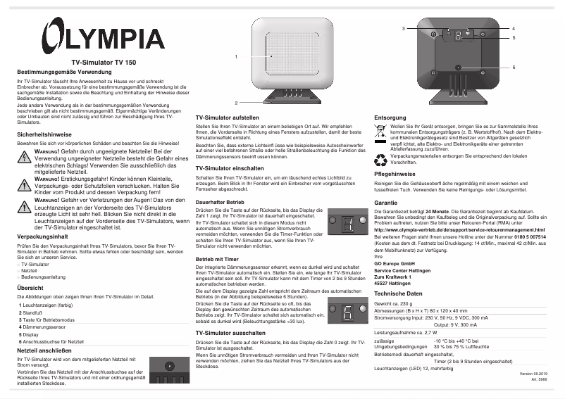 Image de la première page du manuel de l'appareil TV 150
