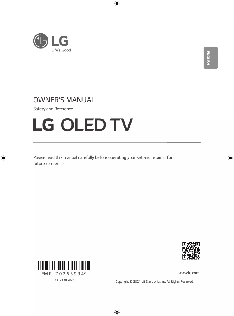 Page 1 de la notice Manuel utilisateur LG OLED55C1PTZ