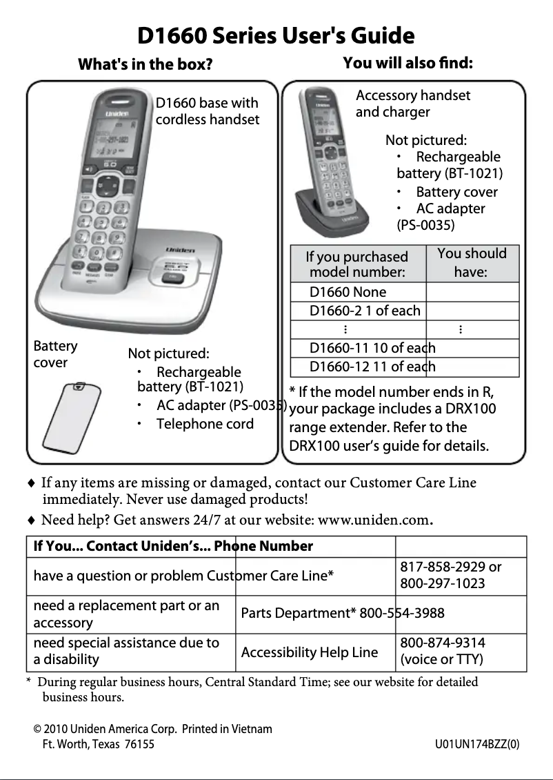 Imagen de la primera página del manual del dispositivo D1660