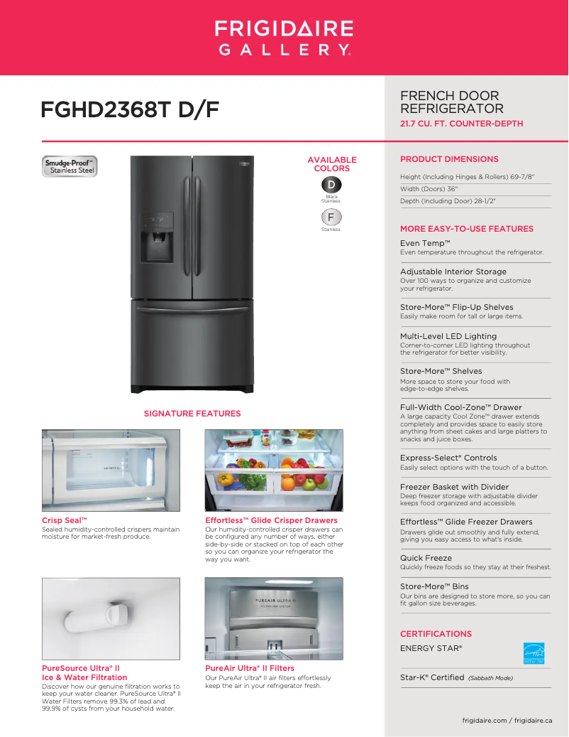 Image de la première page du manuel de l'appareil FGHD2368TD