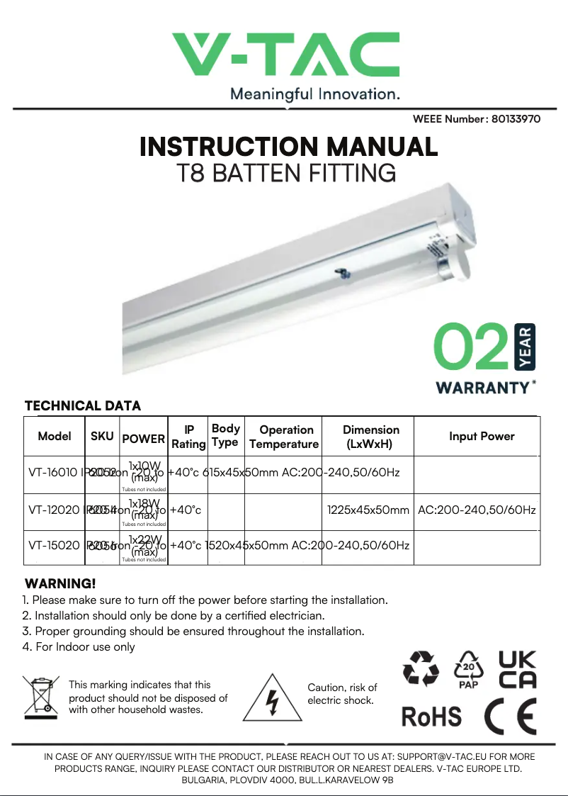Image de la première page du manuel de l'appareil VT-12020