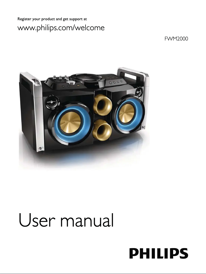 Page n°1 - Manuel utilisateur Philips FWP2000X