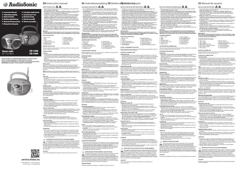 Page n°1 - Manuel utilisateur TriStar CD-1568