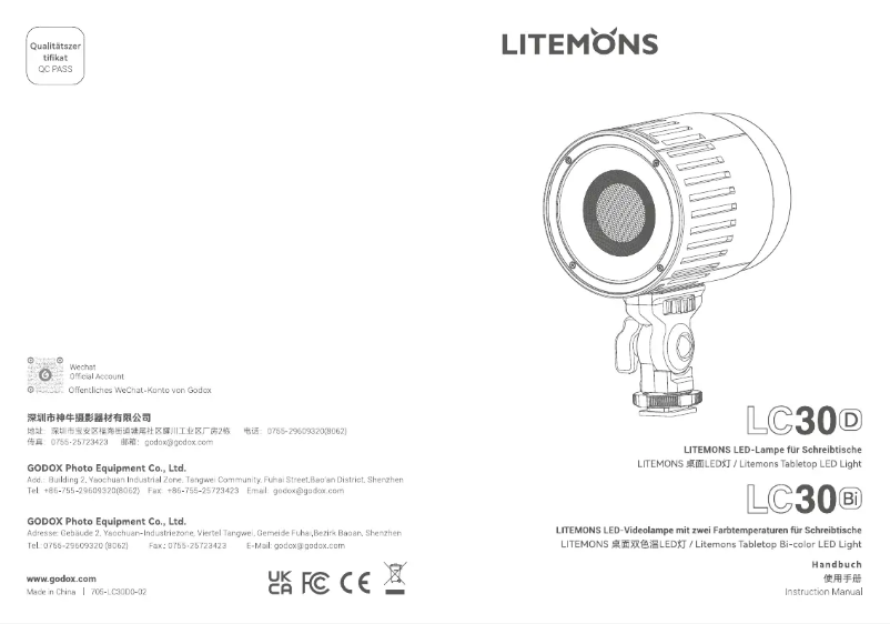 First page image of the manual for LC30Bi