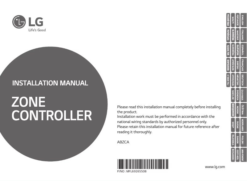 Image de la première page du manuel de l'appareil ABZCA