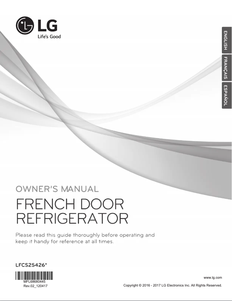 Page 1 de la notice Manuel utilisateur LG LFCS25426S