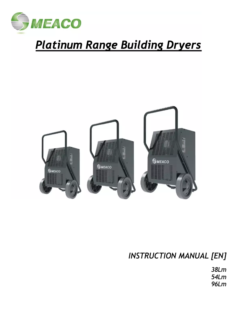 Page 1 de la notice Manuel utilisateur Meaco 38Lm