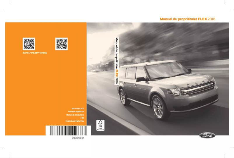 Page 1 de la notice Manuel utilisateur Ford Flex (2016)