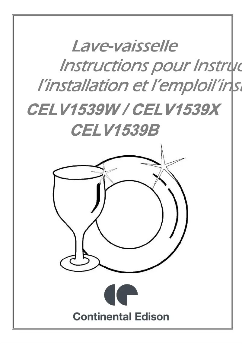 Page n°1 - Manuel utilisateur Continental Edison CELV1539B