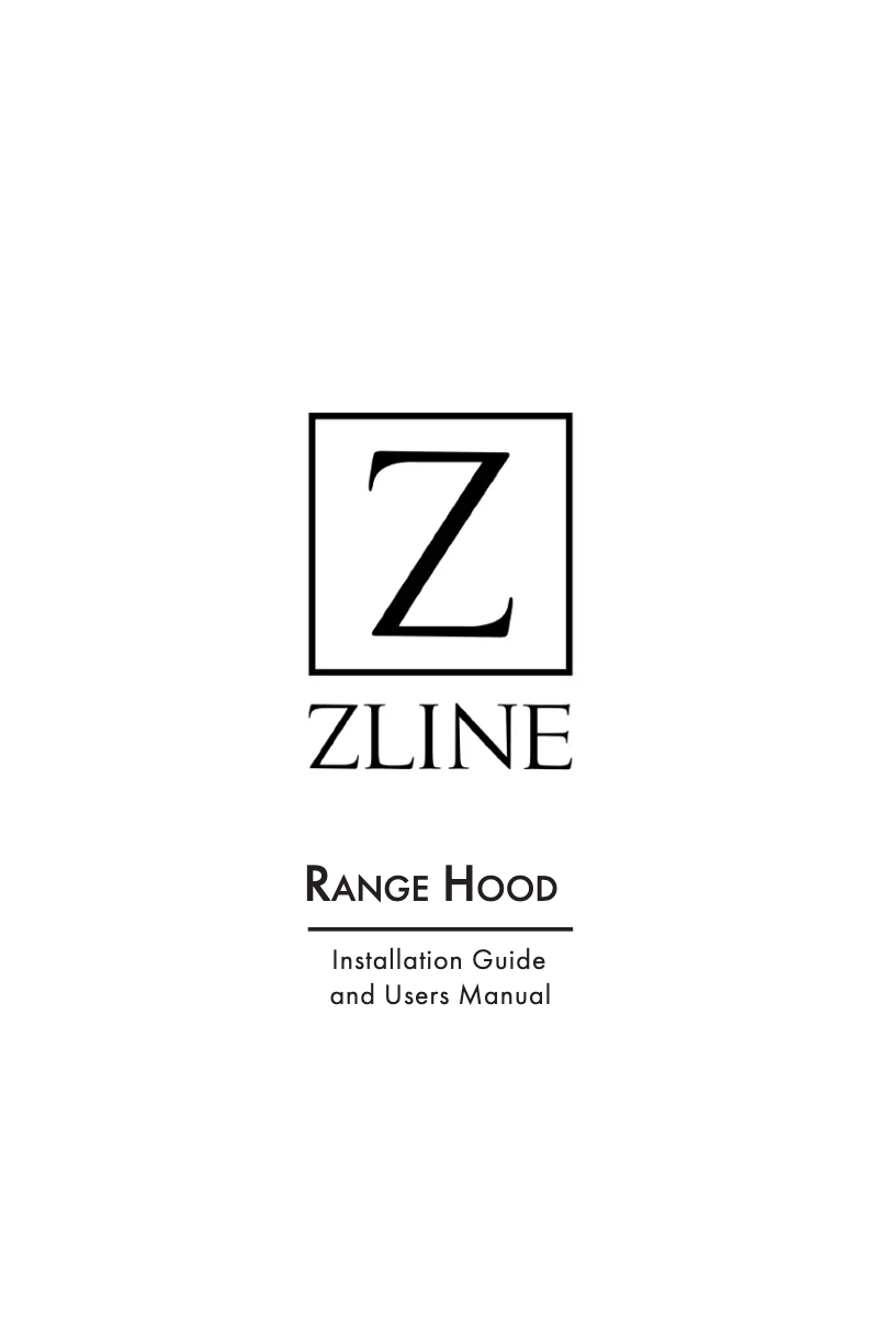Page n°1 - Manuel utilisateur ZLine RK62336