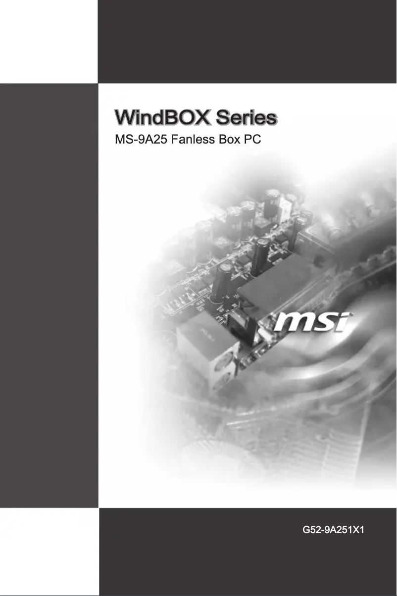 Page 1 de la notice Manuel utilisateur MSI 9A25-2716 Windbox II