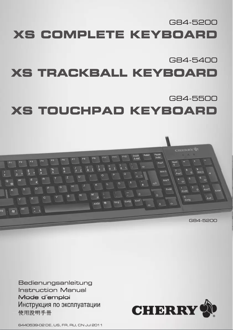 Page n°1 - Manuel utilisateur Cherry XS G84-5500