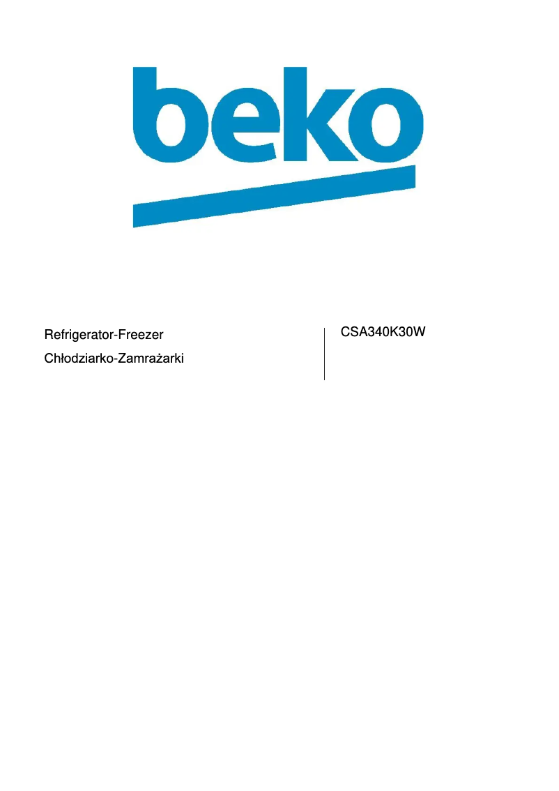Page n°1 - Manuel utilisateur Beko CSA340K30W