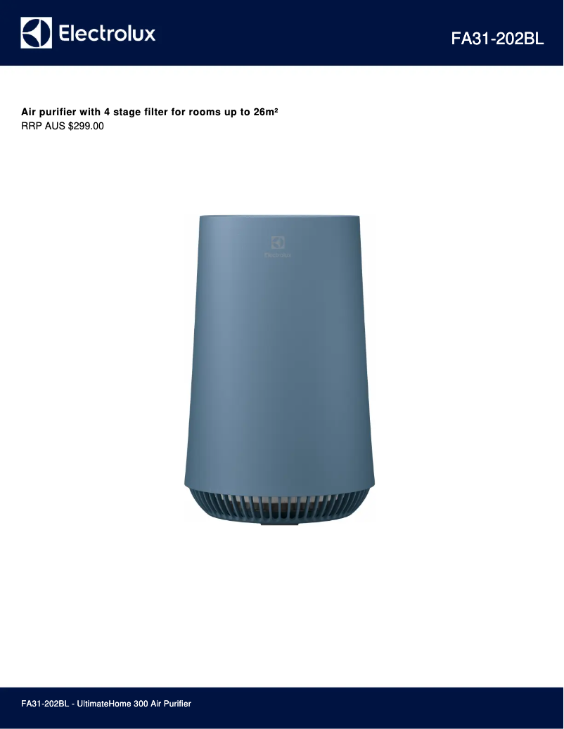 Página 1 del manual Ficha técnica Electrolux Flow A3