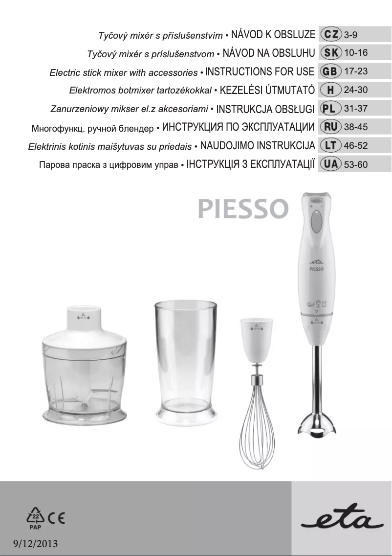 Image de la première page du manuel de l'appareil Spiesso