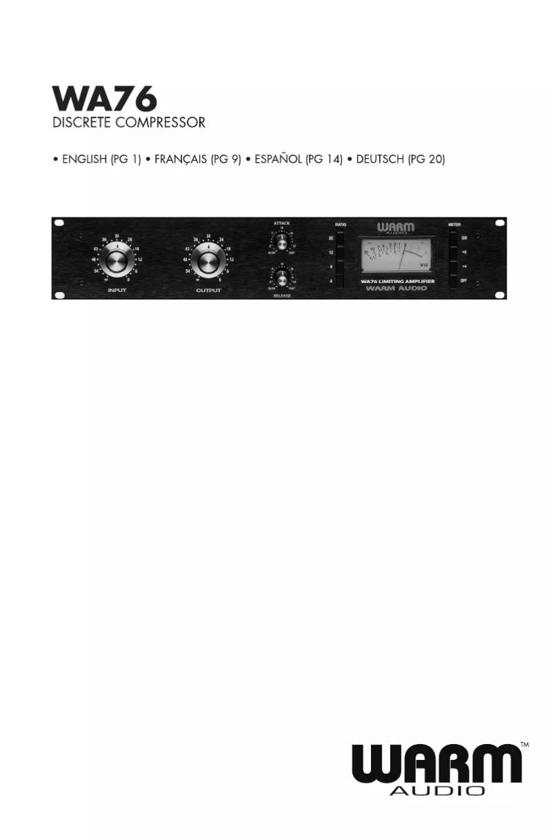 Image de la première page du manuel de l'appareil WA76