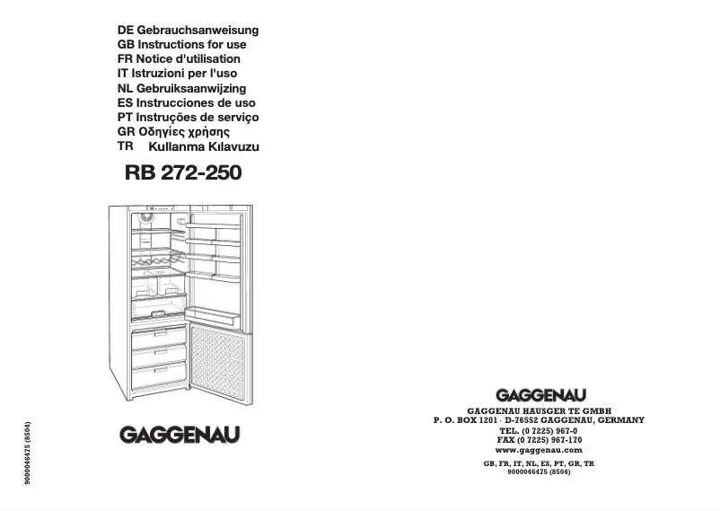 Página 1 del manual Manual de usuario Gaggenau RB 272-250
