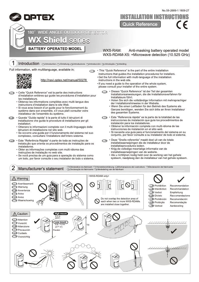 Image de la première page du manuel de l'appareil WXS-RDAM