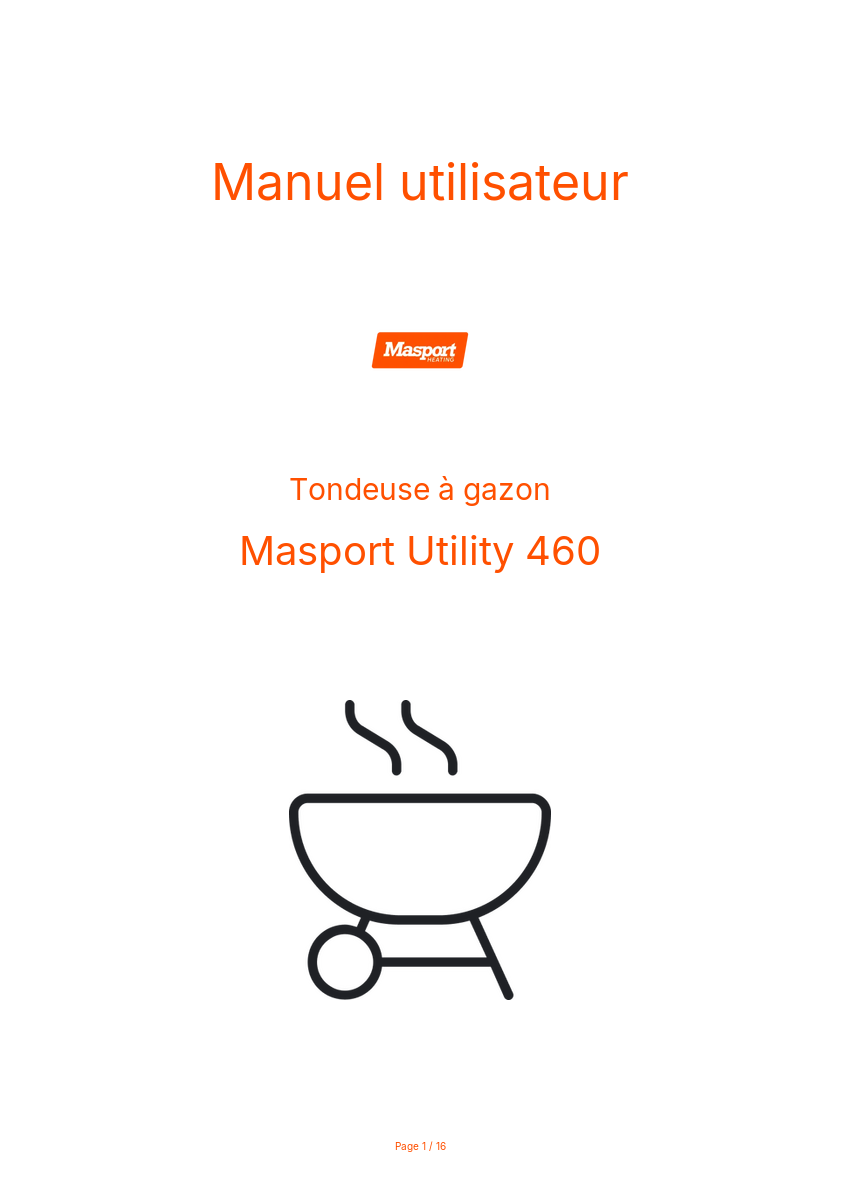 Page n°1 - Manuel utilisateur Masport Utility 460