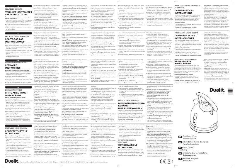 Page 1 de la notice Manuel utilisateur Dualit Dome