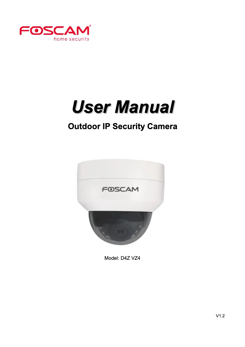 Page n°1 - Manuel utilisateur Foscam VZ4