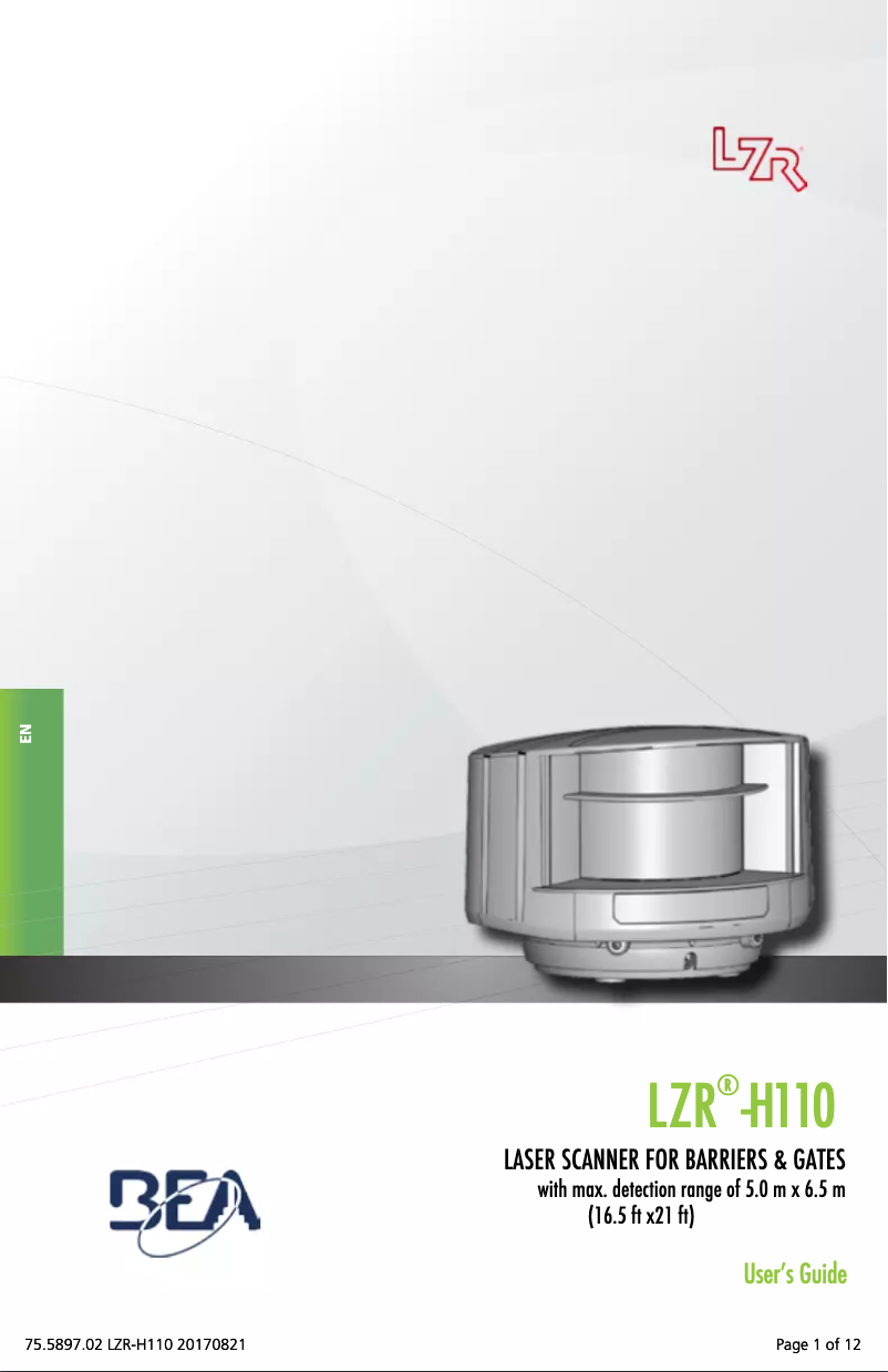 Image de la première page du manuel de l'appareil LZR-H110