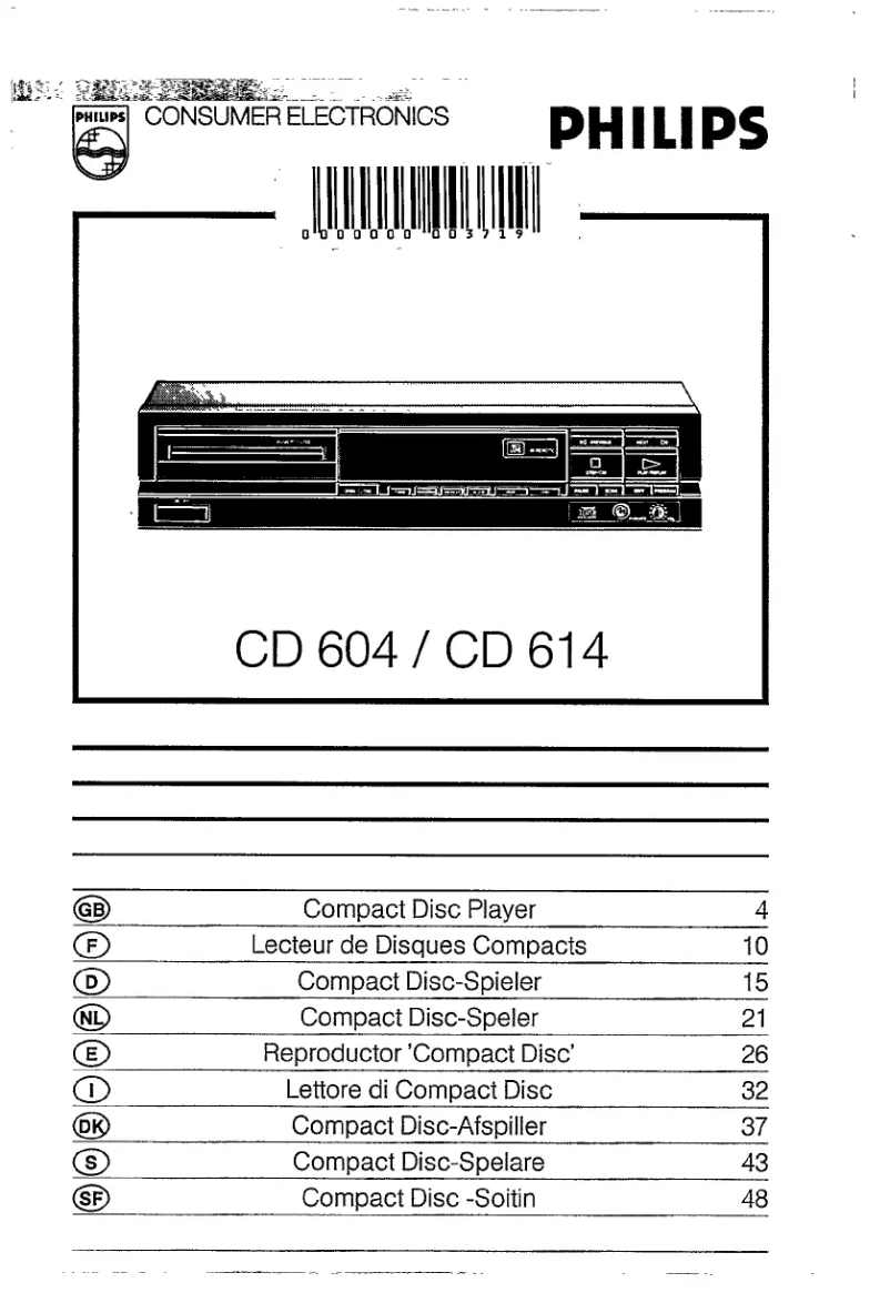 Page 1 de la notice Manuel utilisateur Philips CD614