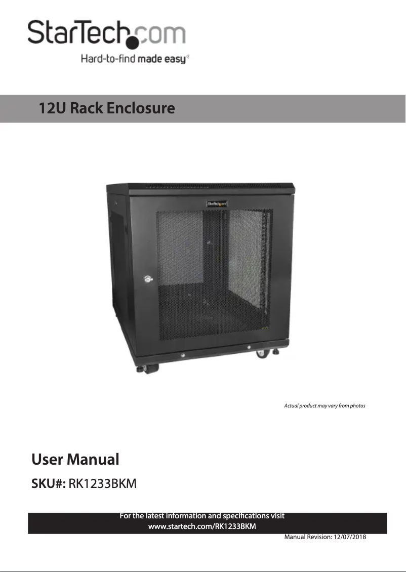 Image de la première page du manuel de l'appareil RK12WALHM