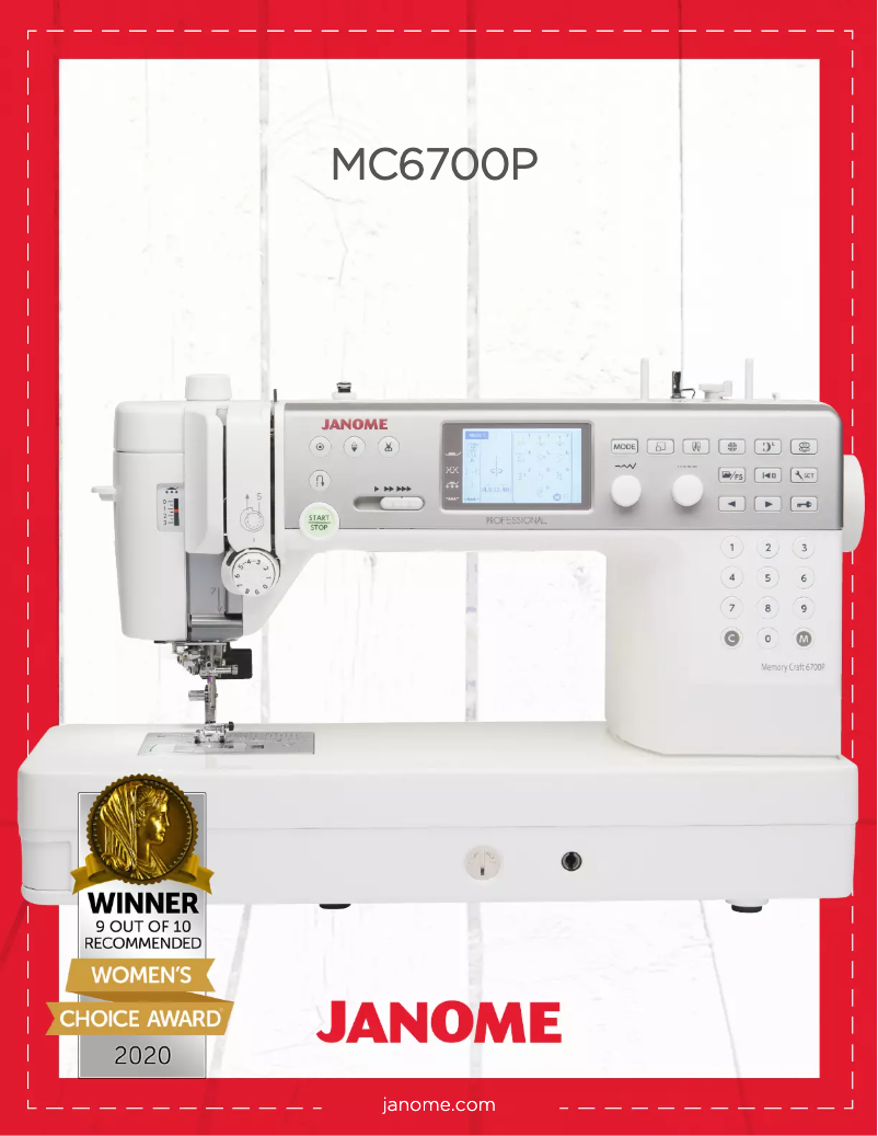 Page 1 de la notice Brochure Janome Memory Craft 6700P