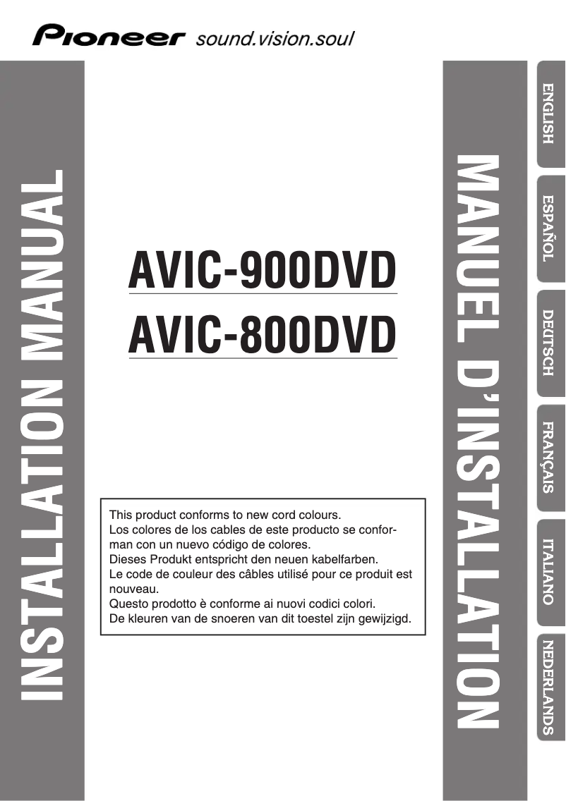 Image de la première page du manuel de l'appareil AVIC-900DVD
