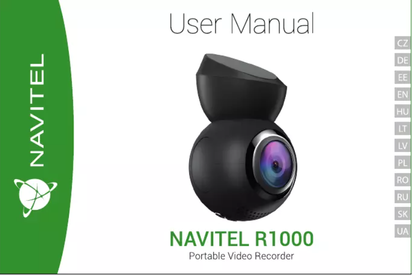 Page n°1 - Manuel utilisateur Navitel R1000