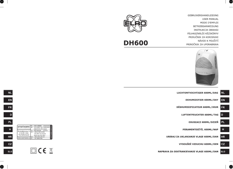 Page 1 de la notice Manuel utilisateur Elro DH600