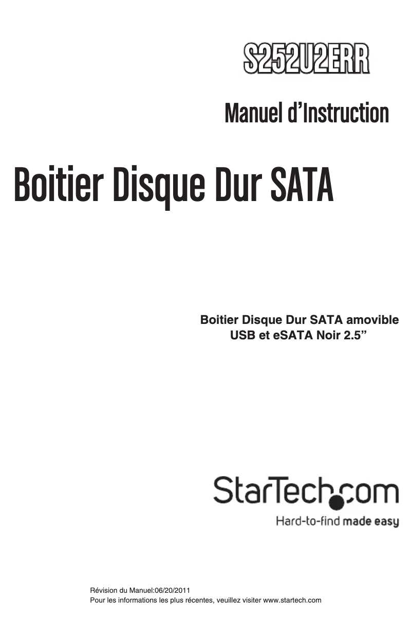 Page n°1 - Manuel utilisateur StarTech.com S252U2ERR