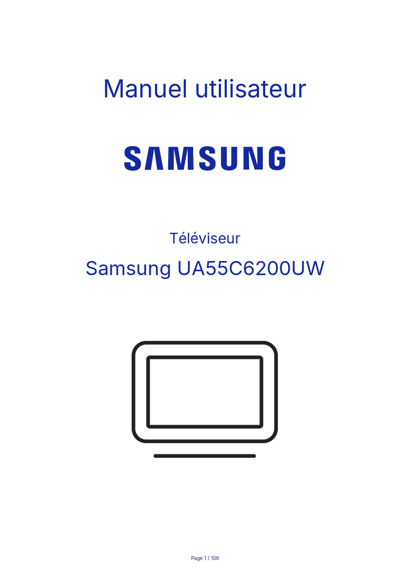 Image de la première page du manuel de l'appareil UA55C6200UW