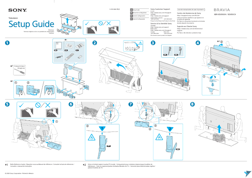 Page n°1 - Guide d'installation Sony Bravia XBR-85X900H