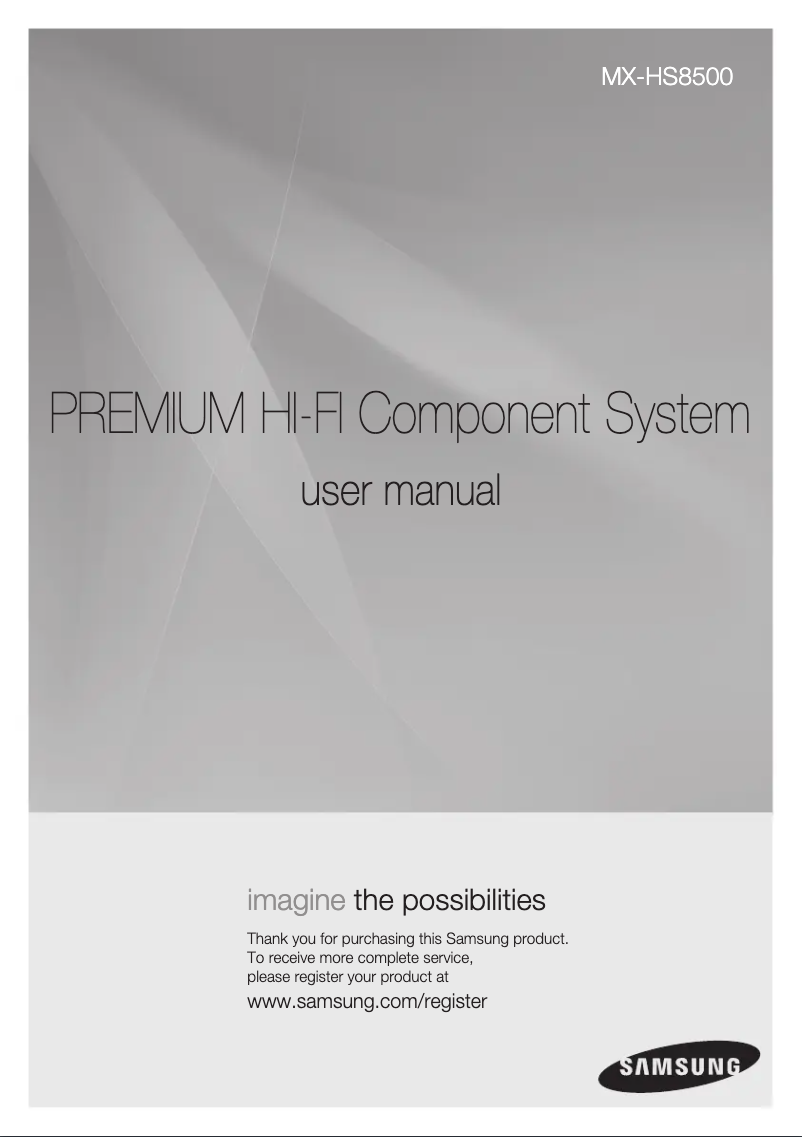 Page 1 de la notice Manuel utilisateur Samsung MX-HS8500