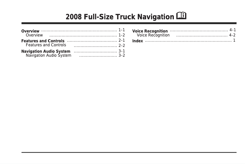 Page 1 de la notice Manuel utilisateur GMC Sierra 2500HD (2008)
