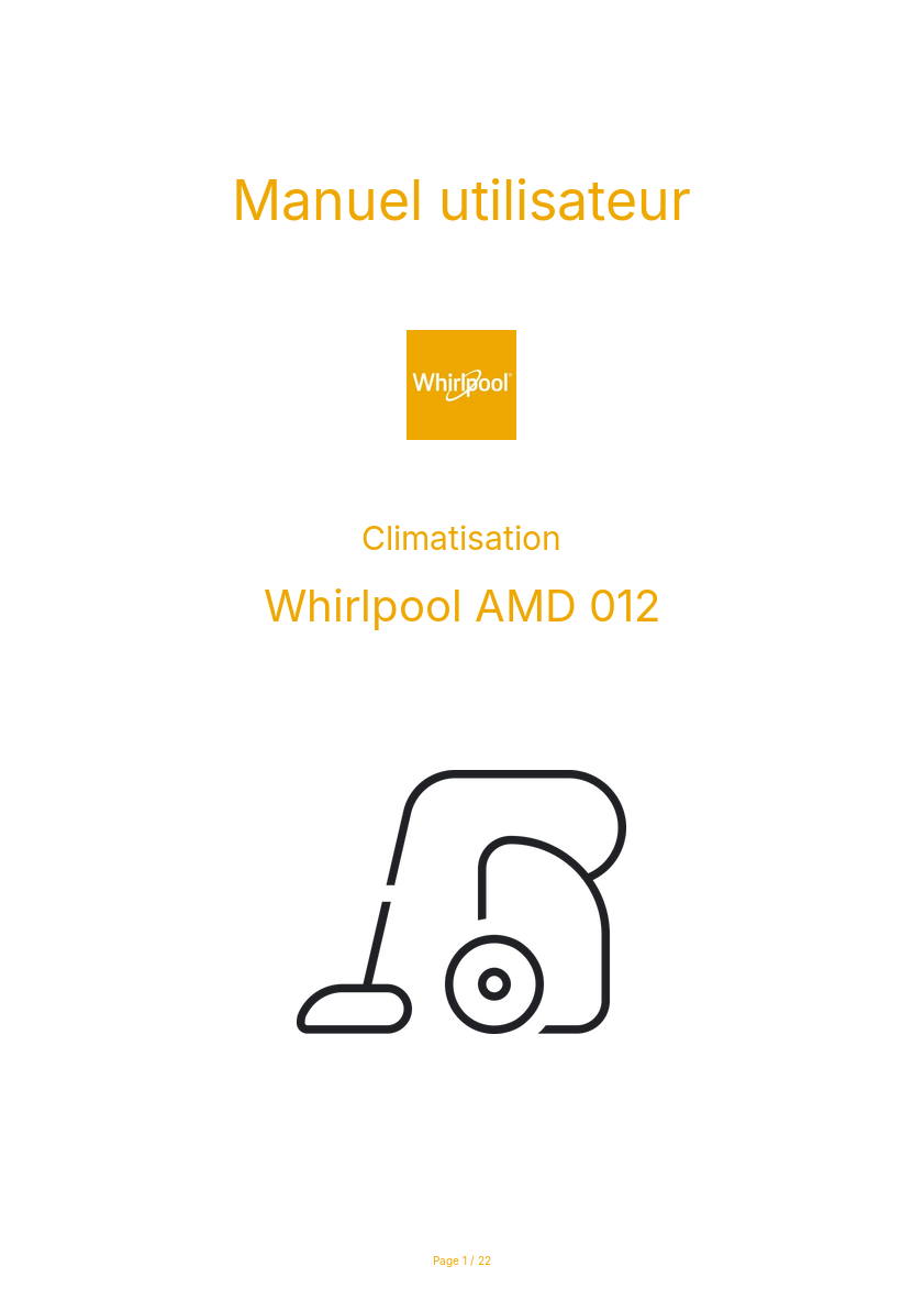 Image de la première page du manuel de l'appareil AMD 012