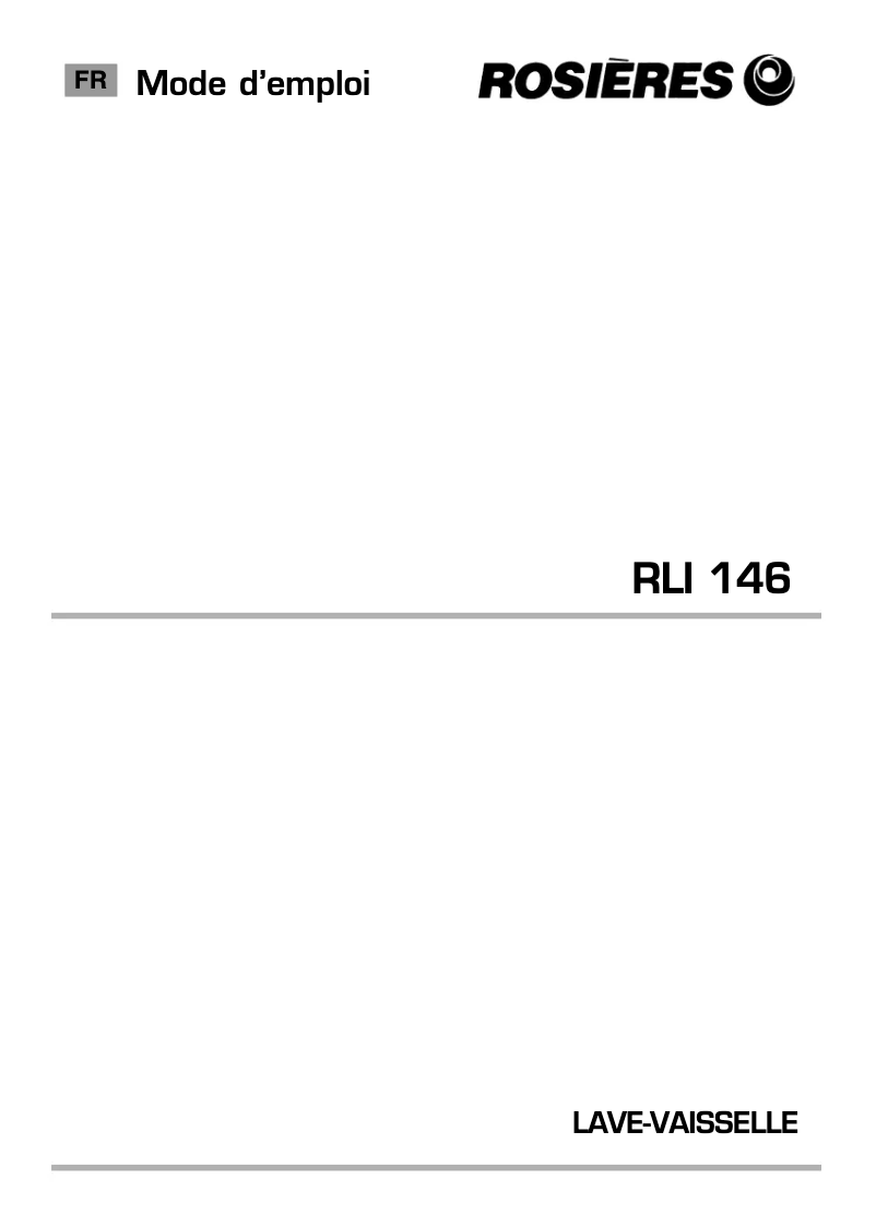 Page 1 de la notice Manuel utilisateur Rosieres RLI 146 IN